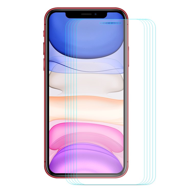 5Pcs HAT PRINCE 0.26mm 9H 2.5D Arc Edge Full Screen Coverage Tempered Glass Screen Guard Film for iPhone 11/iPhone XR-1