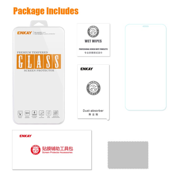 ENKAY Tempered Glass Full Screen Protector for iPhone 11 Pro Max 6.5 inch/XS Max 0.26mm 9H 2.5D Arc Edge-5
