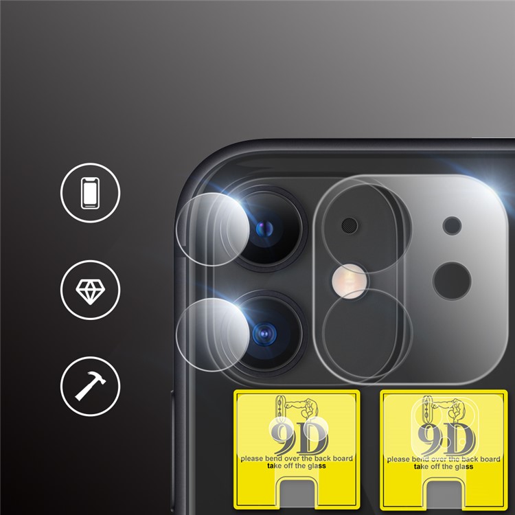 HD Explosion-proof 9D Tempered Glass Camera Lens Protector Set for iPhone 11 6.1 inch-12