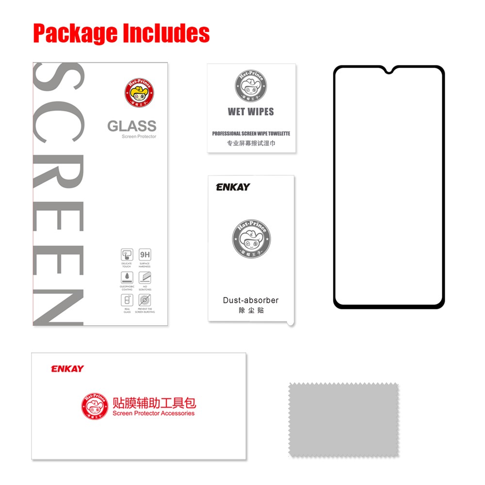 HAT PRINCE Full Glue 0.26mm 9H 2.5D Arc Edge Full Size Tempered Glass Screen Film for OnePlus 7T-6