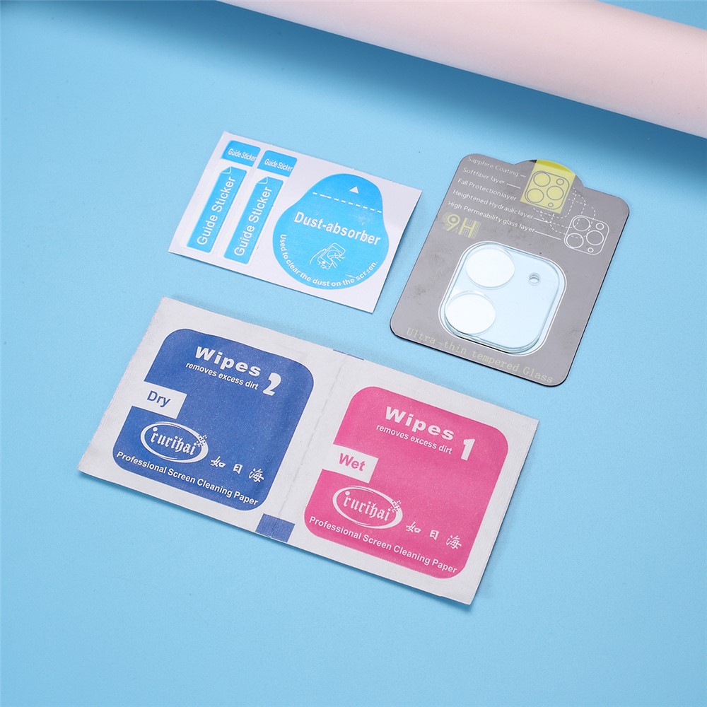 RURIHAI Plein Trempé Film Lentille De La Caméra En Verre Pour IPhone 11 6.1 Pouces-3