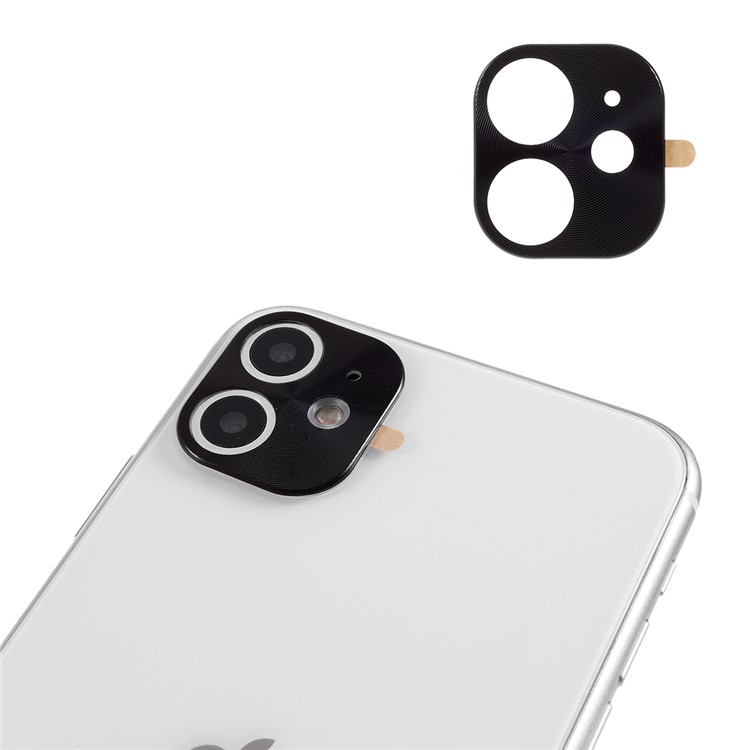 Выпуклая Текстура Заднего Протектор Заднего Объектива Камеры Металл Для Iphone 11 6,1 Дюйма - Черный-1