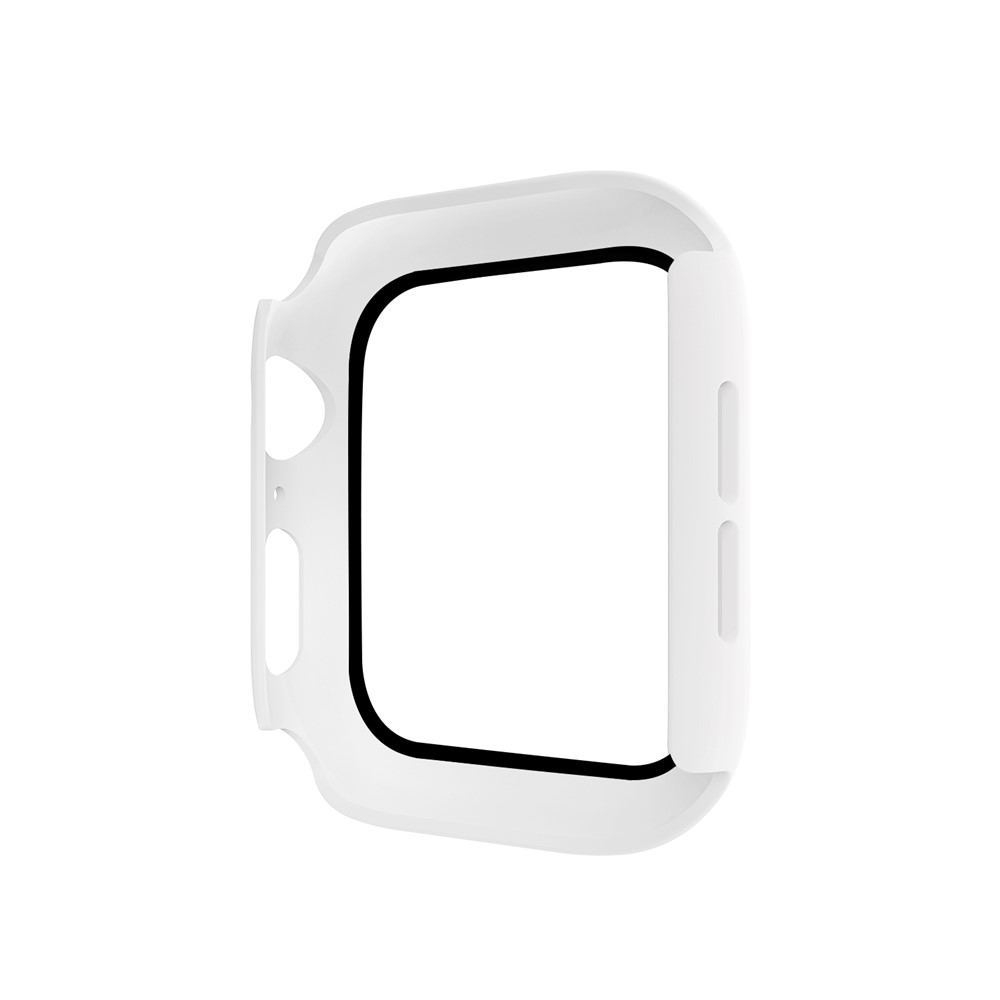 Hut Prince Für Apple Watch Serie 5 / 4 40 -mm -pc -rahmen + Temperierte Glasschutzgehäuse - Weiß