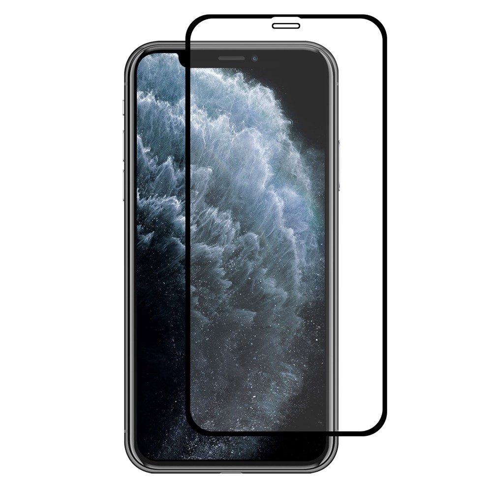 HAT PRINCE for iPhone 11 Pro Max/XS Max 0.26mm 9H 2.5D Curved Full Screen Film + 0.2mm 9H 2.15D Lens Film - Black-2