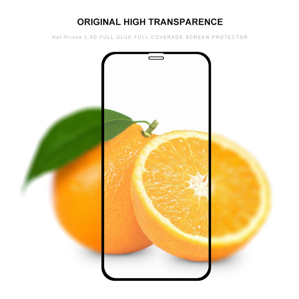 Hat Prince Für Iphone 11 Pro Max/XS Max 0,26 mm 9h 2,5d Gebogener Vollbildfilm + 0,2 mm 9H 2,15d Objektiv Film - Schwarz