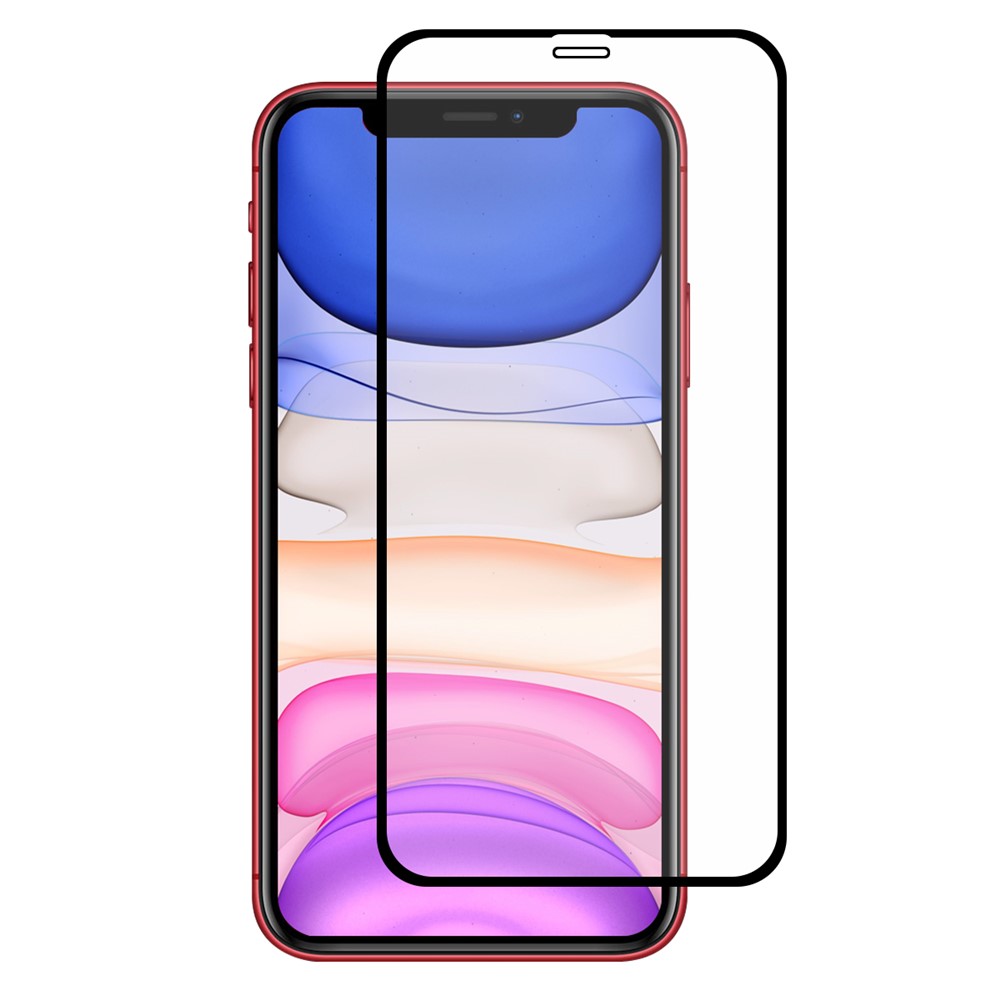 HAT PRINCE for iPhone 11/XR 0.26mm 9H 2.5D Curved Full Screen Protector Film + 0.2mm 9H 2.15D Lens Protector - Black-2