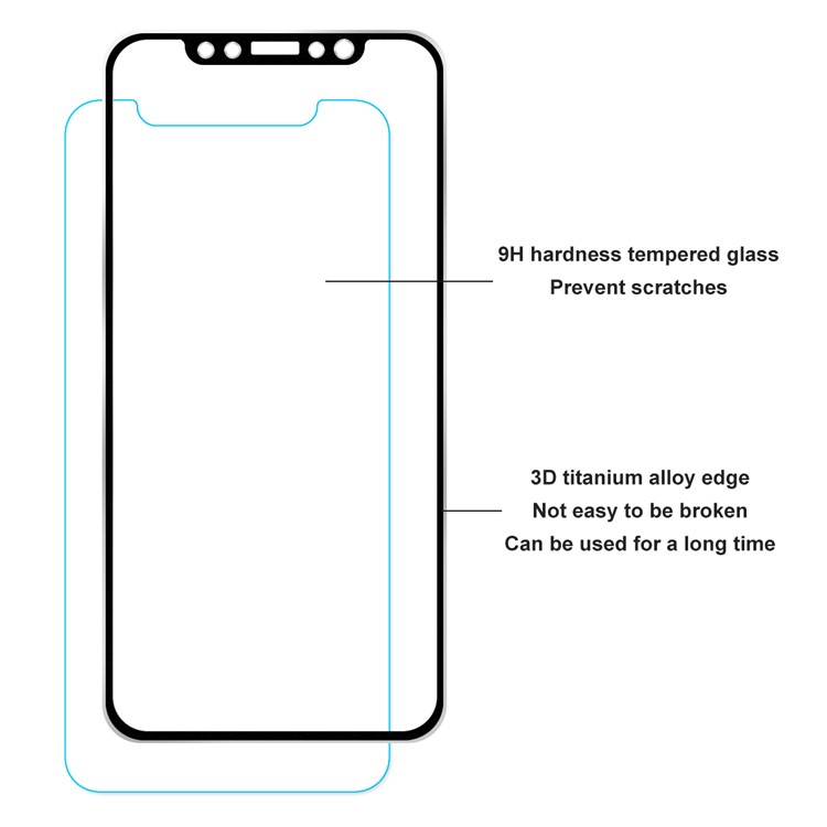 HAT PRINCE for iPhone 11 Pro/X/XS 0.2mm 9H 3D Curved Full Screen Protector + 0.2mm 9H 2.15D Lens Protector - Black-4