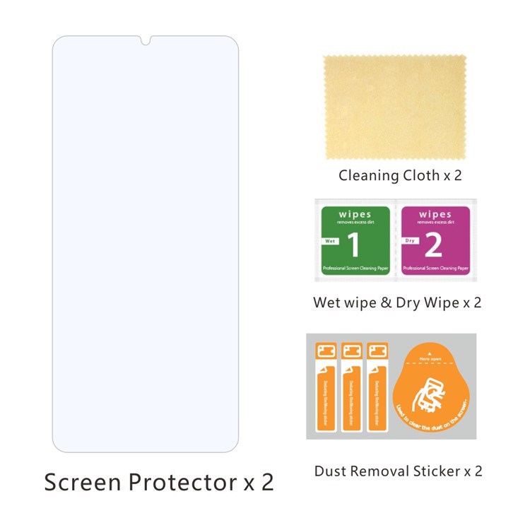 2Pcs/Set ITIETIE for OnePlus 7T Film 2.5D 9H Tempered Glass Screen Protector-6