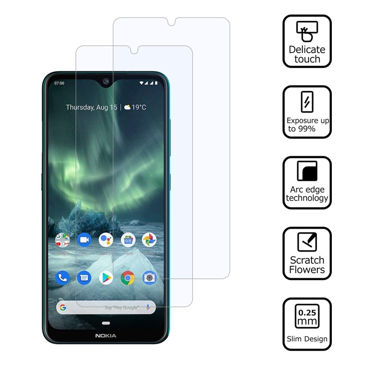 2Pcs/Set ITIETIE 2.5D 9H Tempered Glass Screen Protector for Nokia 7.2/6.2 Protective Film-11