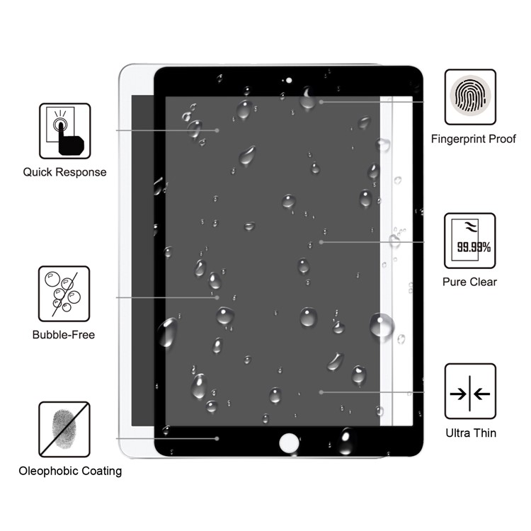 Cobertura Completa De Vidrio Templado Protector De Pantalla De La Tableta Para El IPad De Apple 10.2 (2019) - Negro-2