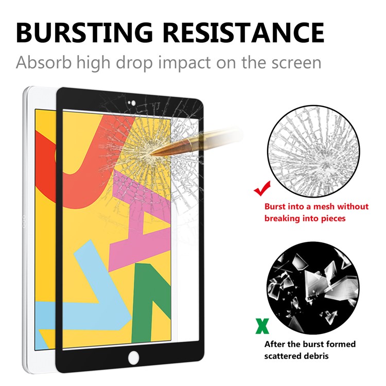 Cobertura Completa De Vidrio Templado Protector De Pantalla De La Tableta Para El IPad De Apple 10.2 (2019) - Negro-3