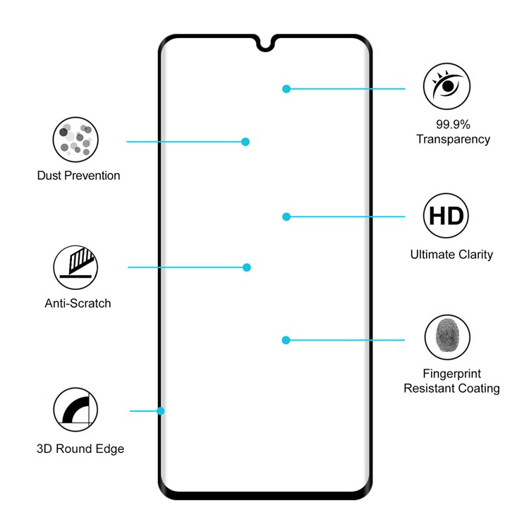 HAT PRINCE for Xiaomi Mi CC9 Pro/Note 10 (International Version) 3D Full Screen Covering 0.26mm Tempered Glass Protector - Black-4