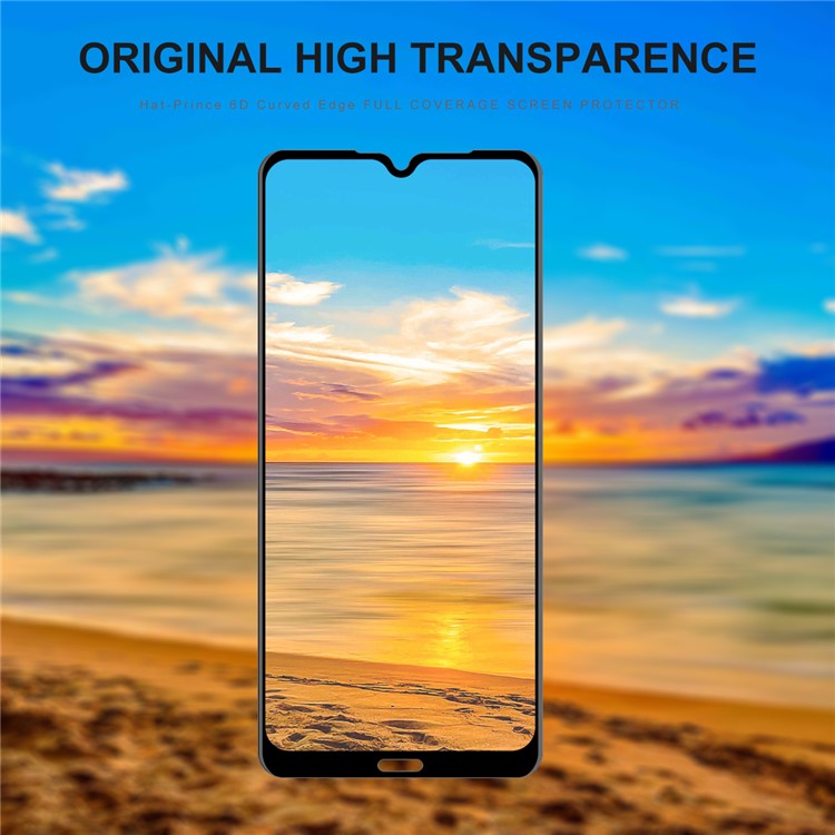 HAT PRINCE for Xiaomi Redmi Note 8T 0.26mm 9H 6D Curved Edge Full Cover Tempered Glass Screen Film-5