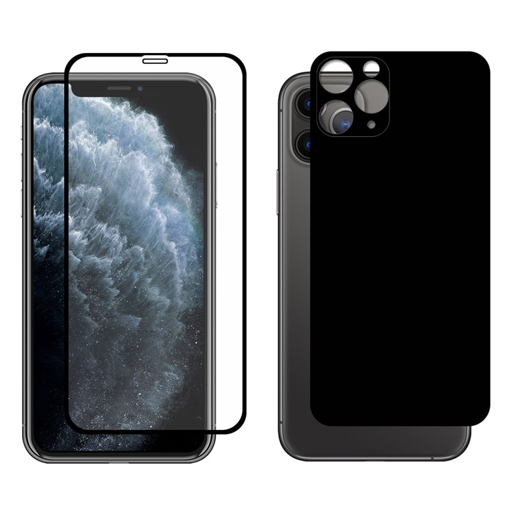 HAT PRINCE 0.26mm 9H 2.5D Tempered Glass Screen Protector + Camera Lens Film for iPhone 11 Pro Max - Black-1