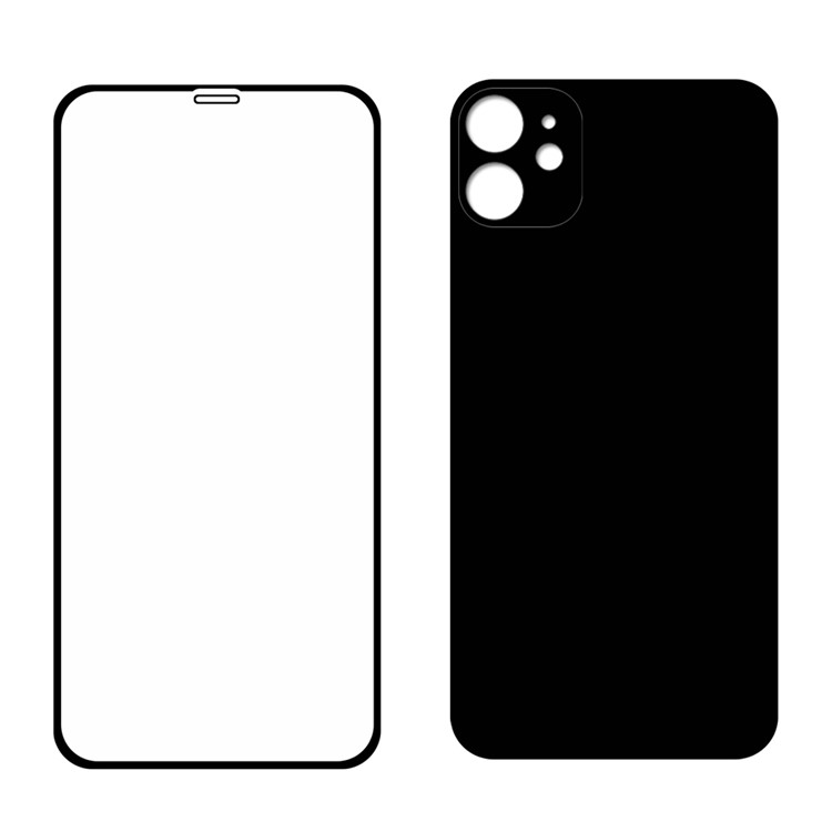 HAT PRINCE 0.26mm 9H 2.5D Tempered Glass Screen Protector Film + Camera Film for iPhone 11 6.1 inch - Black-4