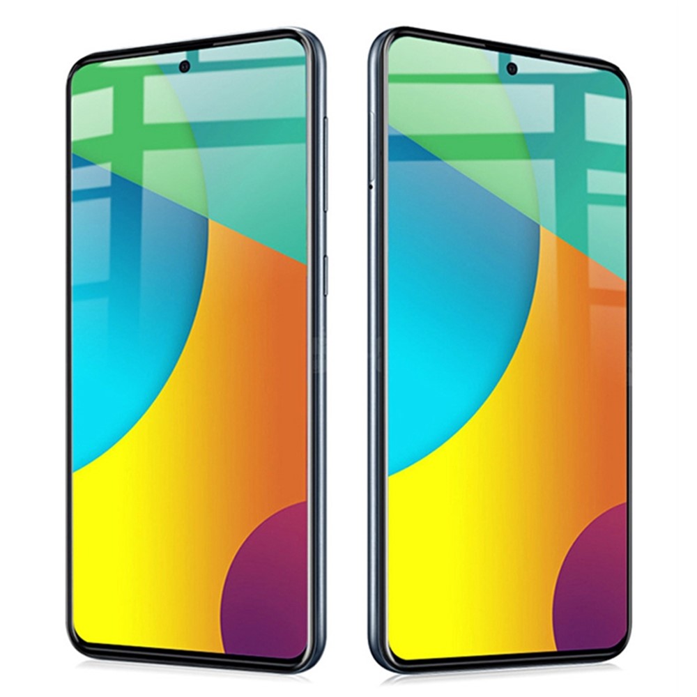 Mocolo Для Samsung Galaxy A51 (SM-A515F/DS) Шелковая Печать с Двойной Защитой из Закаленной Стеклянной Пленки Полный Экран Полный Клей HD Clear 9H Твердость.