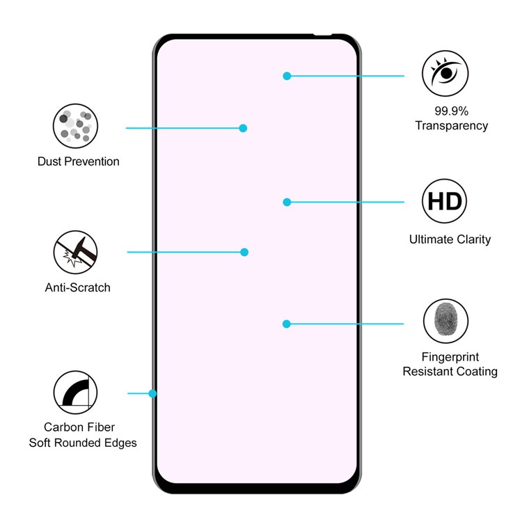 HAT PRINCE 0.2mm 3D Curved Carbon Fiber Edges Anti-Blue-Ray Tempered Glass Screen Film for Huawei Honor View 30/View 30 Pro/nova 6-4