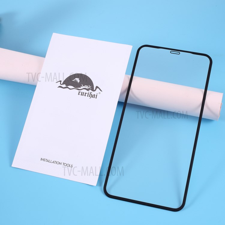 RURIHAI Per Iphone 11 Pro Max / Xs Bordi Max 4D Silicone Infrangibile Protezione Dello Schermo Di Vetro Temperato-5