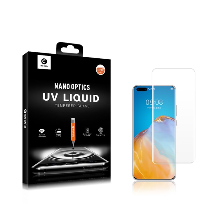 MOCOLO 3D Curved UV Light Irradiation Full Cover Tempered Glass Screen Protector UV Film for Huawei P40 Pro-6