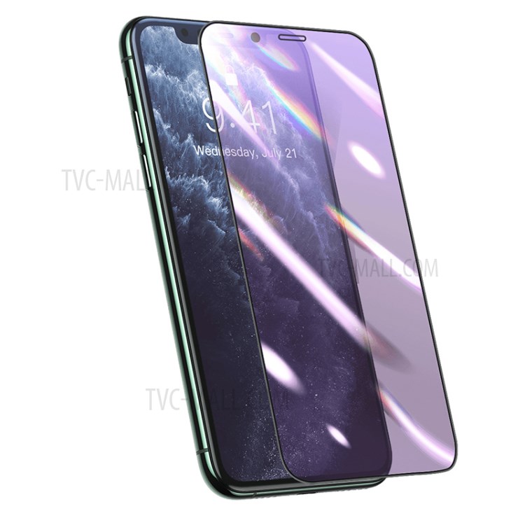 BASEUS 0.25mm Full Screen Curved Anti-blue Film with Film Sticking Tool for iPhone X/XS/11 Pro 5.8 inch-1