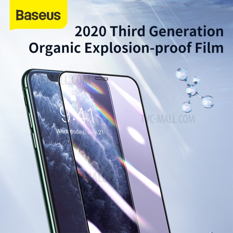 BASEUS 0.25mm Full Screen Curved Anti-blue Film with Film Sticking Tool for iPhone X/XS/11 Pro 5.8 inch-3