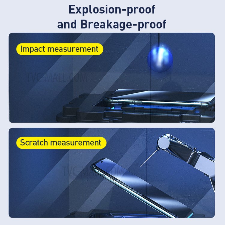 BASEUS 0.25mm Full Screen Curved Anti-blue Film with Film Sticking Tool for iPhone X/XS/11 Pro 5.8 inch-4