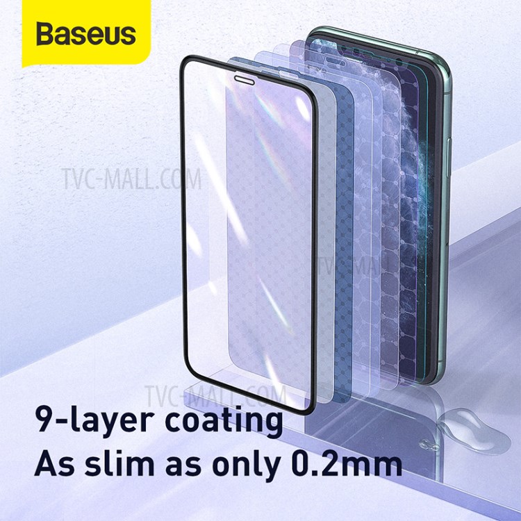 BASEUS 0.25mm Full Screen Curved Anti-blue Film with Film Sticking Tool for iPhone X/XS/11 Pro 5.8 inch-7