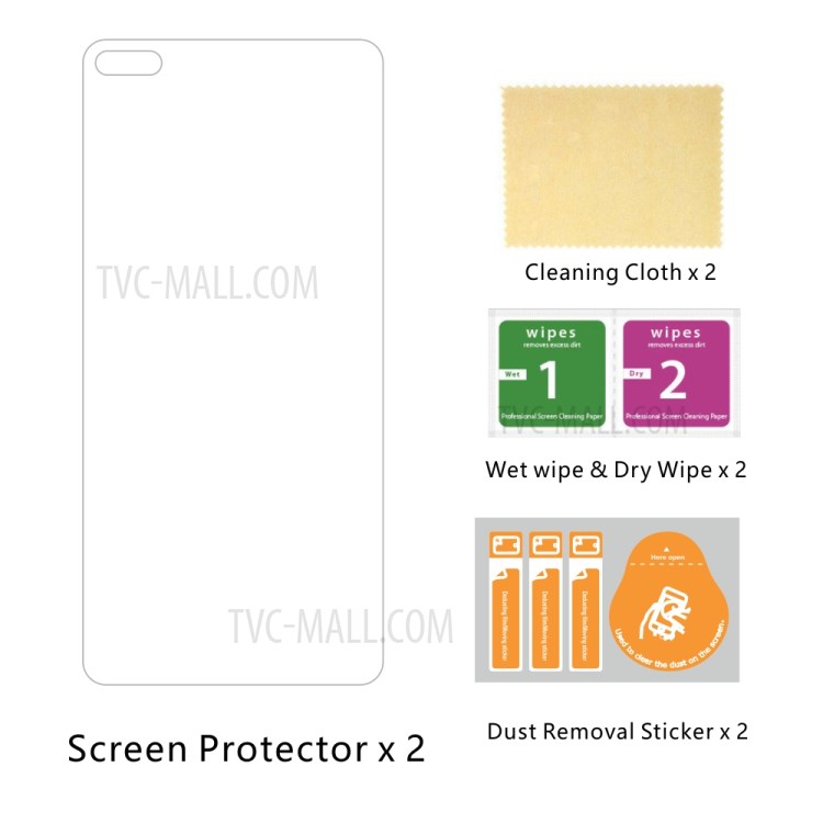 2Pcs/Set ITIETIE 2.5D 9H Tempered Glass Screen Protector for Huawei P40-10