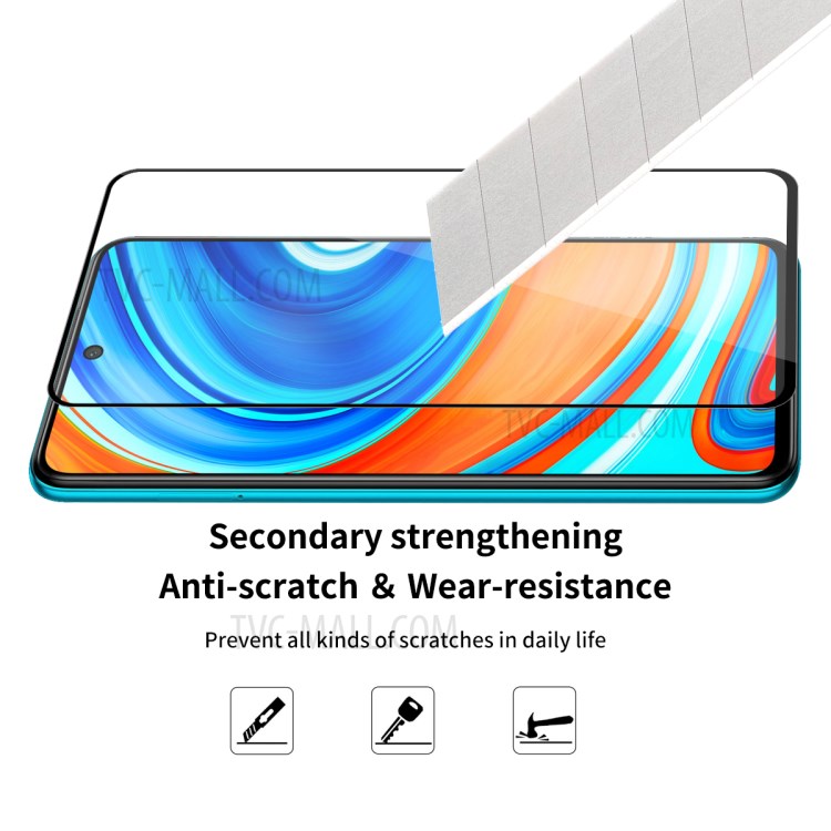 ENKAY 5Pcs/Set Full Glue 0.26mm 9H 2.5D Tempered Glass Full Screen Protector Film for Xiaomi Redmi Note 9/Note 9 Pro-5