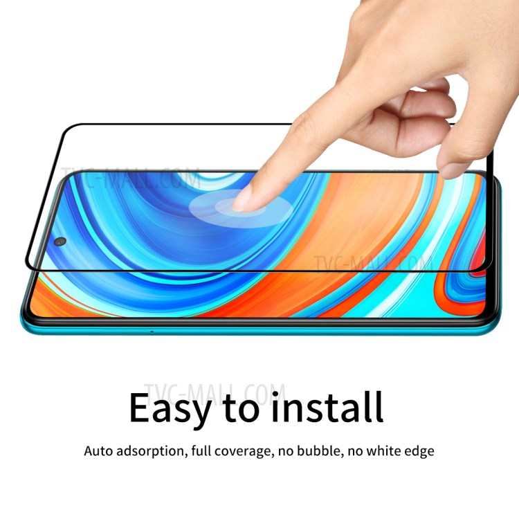 ENKAY 5Pcs/Set Full Glue 0.26mm 9H 2.5D Tempered Glass Full Screen Protector Film for Xiaomi Redmi Note 9/Note 9 Pro-8