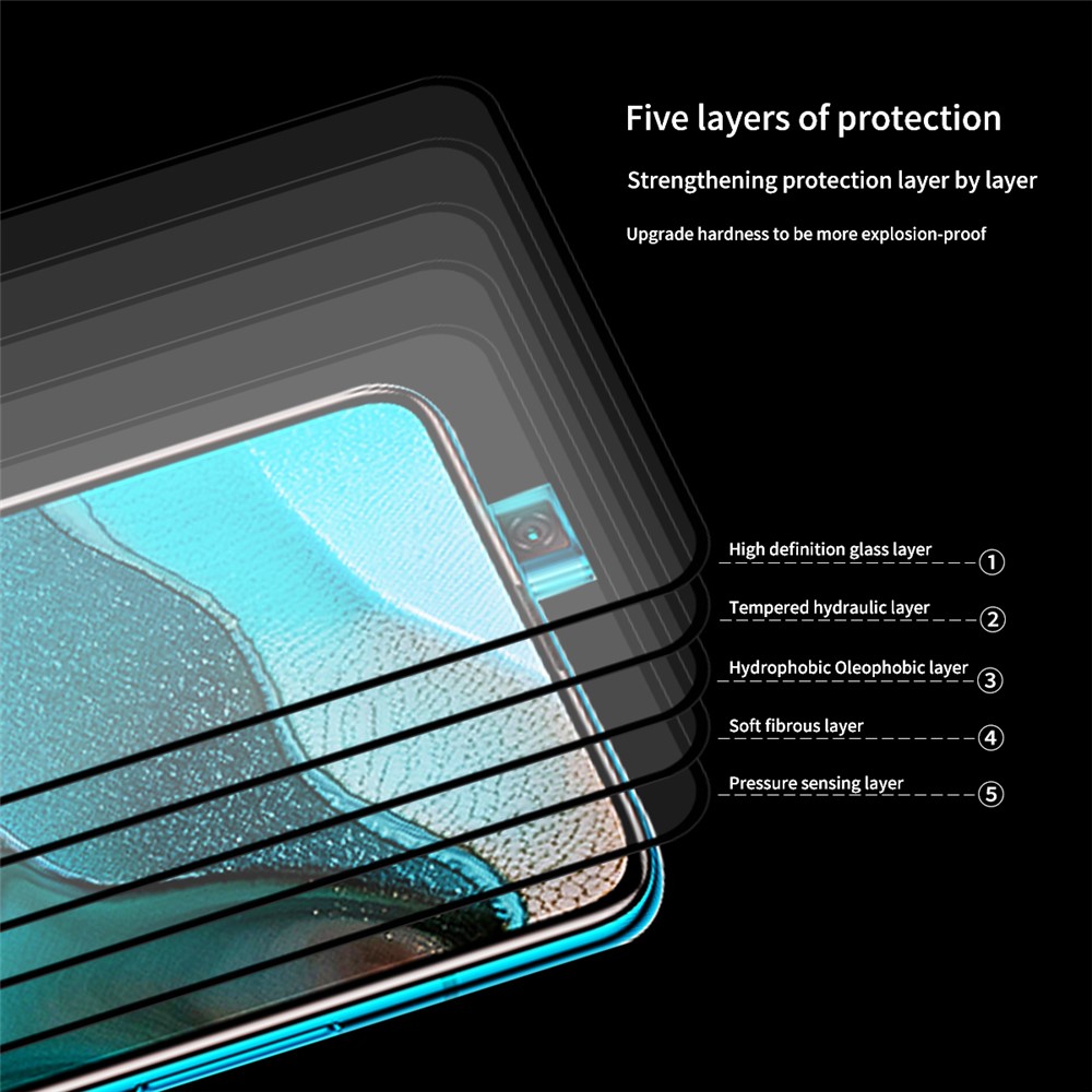 Enkay Hat Prince Gue Complète Pleine Grandeur 0,26 mm 9H 2,5d Protecteur D'écran en Verre Trempé Pour Xiaomi Redmi K30 / K30 Pro / Poco F2 Pro-7