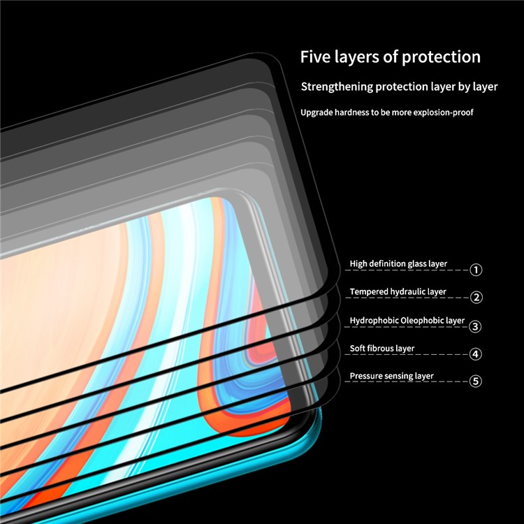 ENKAY Full Glue 0.26mm 9H 2.5D Tempered Glass Full Screen Protector Film for Xiaomi Redmi Note 9/9 Pro-7