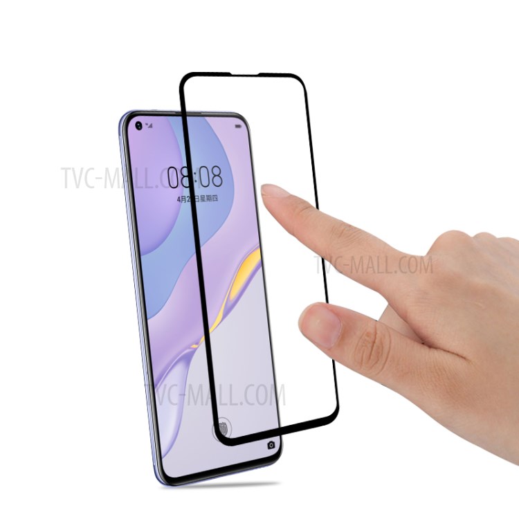 AMORUS Full Glue Silk Printing Tempered Glass Film Full Screen Protector for Huawei nova 7 5G-5