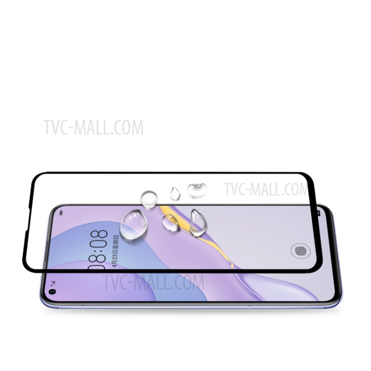 AMORUS Full Glue Silk Printing Tempered Glass Film Full Screen Protector for Huawei nova 7 5G-6