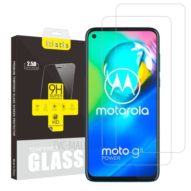 2Pcs/Set ITIETIE 2.5D 9H Tempered Glass Screen Protector Film for Motorola Moto G8 Power-1