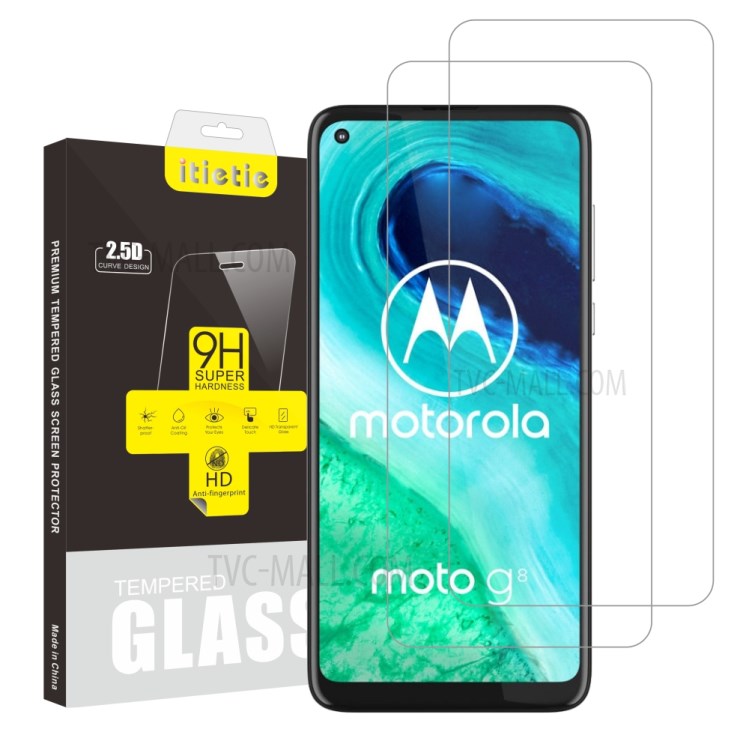 2Pcs/Set ITIETIE 2.5D 9H Tempered Glass Screen Protector for Motorola Moto G8-1