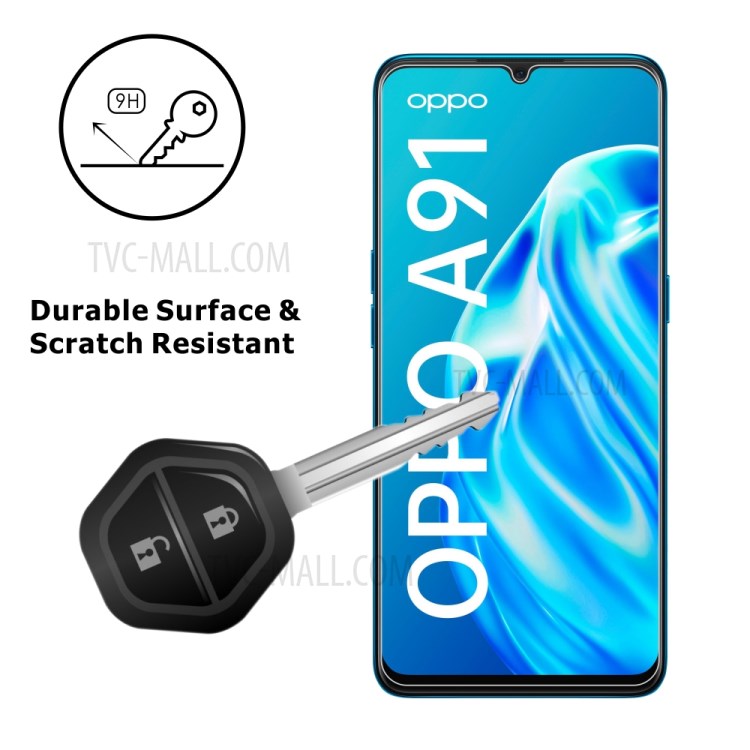 2Pcs/Set ITIETIE 2.5D 9H Tempered Glass Screen Protection Film for OPPO A91-5