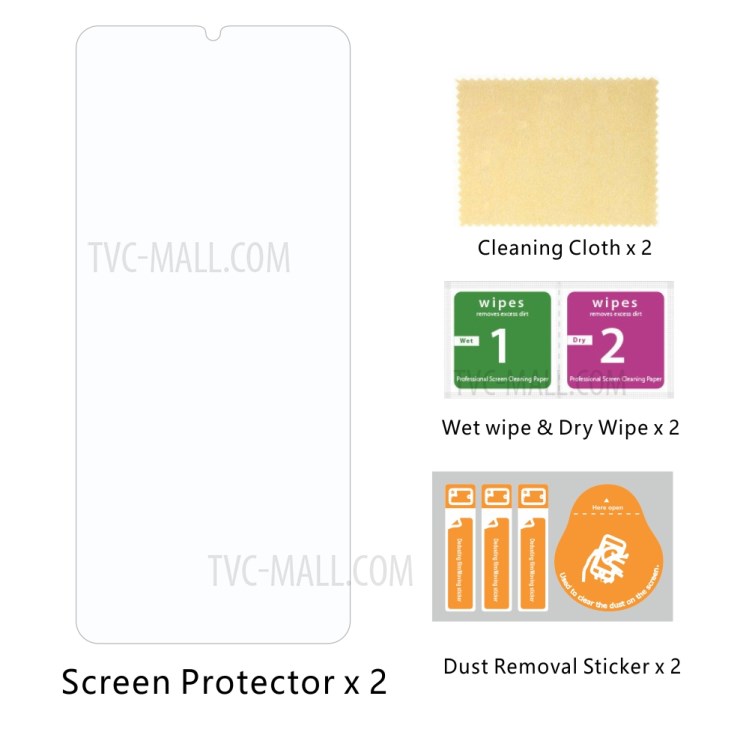 2Pcs/Set ITIETIE 2.5D 9H Tempered Glass Screen Protection Film for OPPO A91-9