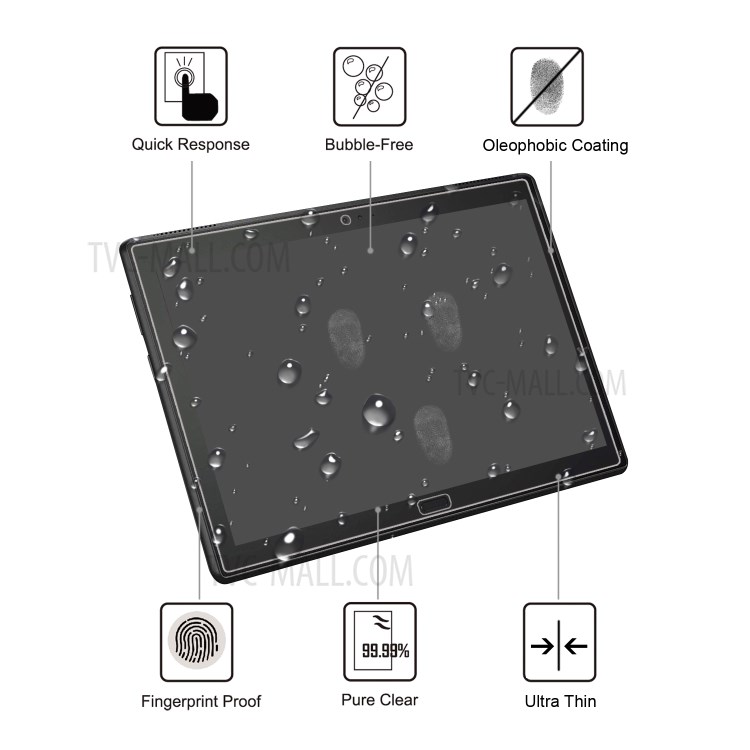 Tempered Glass Screen Protector Film Arc Edge for Lenovo Tab P10-2