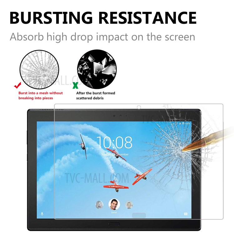 Tempered Glass Screen Protector Film Arc Edge for Lenovo Tab P10-3