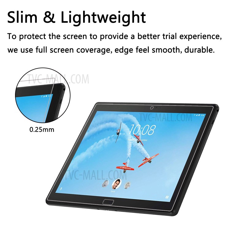 Tempered Glass Screen Protector Film Arc Edge for Lenovo Tab P10-4