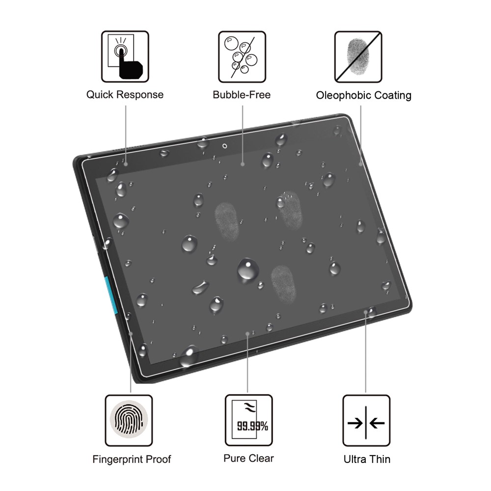 Tempered Glass Screen Protector Film Arc Edge for Lenovo Tab E10-2