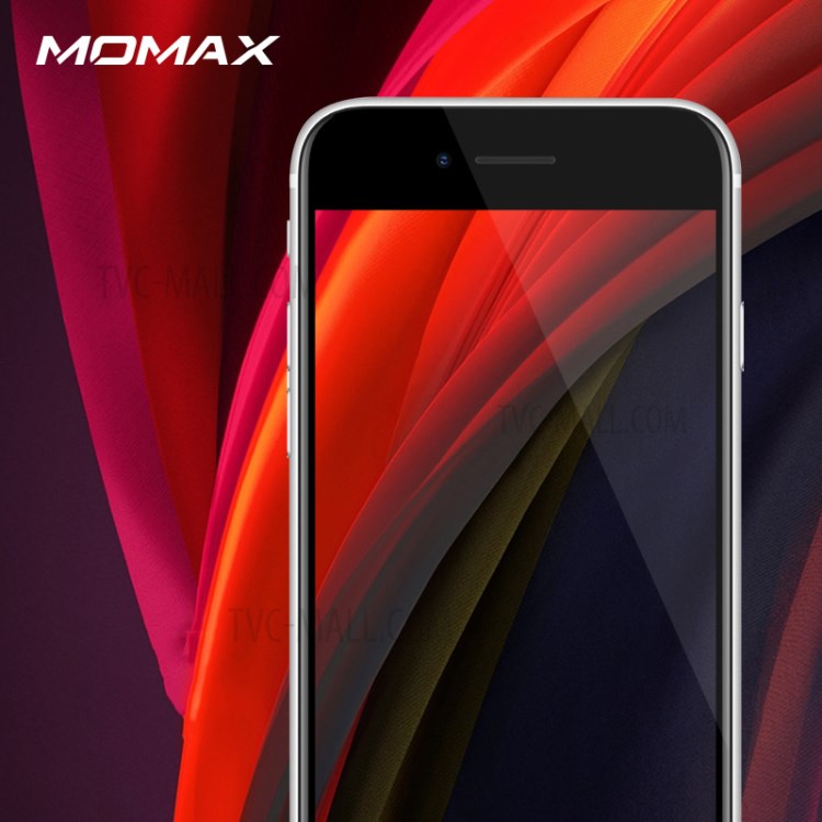 MOMAX 3D Antibacterial Full Cover Tempered Glass Screen Protector for iPhone SE (2nd Generation)/8/7 - Black-8