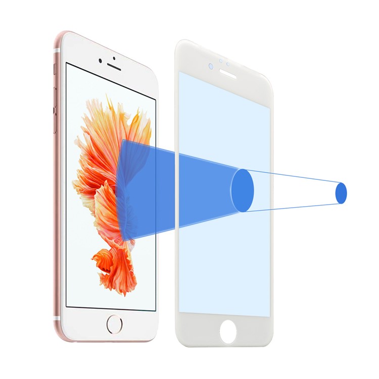 0,3 Mm 3D Anti-Blau-ray Gehärtetem Glas Displayschutzfolie Für IPhone 6s / 6 - Weiß-1