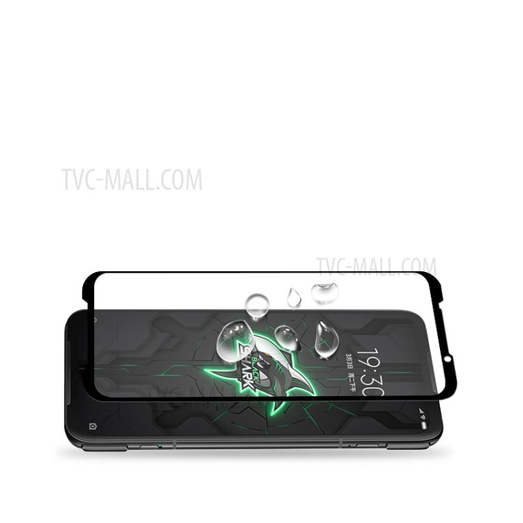 AMORUS Full Glue Full Cover Silk Printing Tempered Glass Screen Film for Xiaomi Black Shark 3 Pro - Black-5