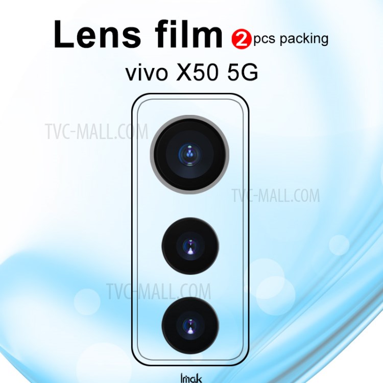 IMAK 2Pcs/Pack High Definition Clear Camera Glass Lens Film for vivo X50 5G-7