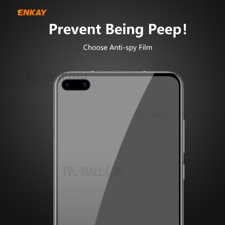 HAT PRINCE 0.26mm 9H 6D Plein Écran Anti-espion Protecteur D'écran En Verre Trempé Pour Huawei P40-3