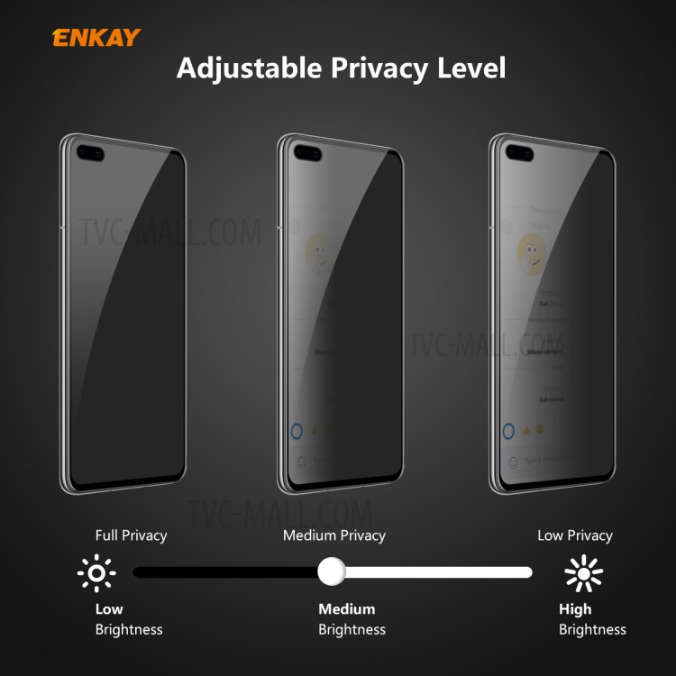 HAT PRINCE 0.26mm 9H 6D Full Screen Anti-Spy Tempered Glass Screen Protector for Huawei P40-6