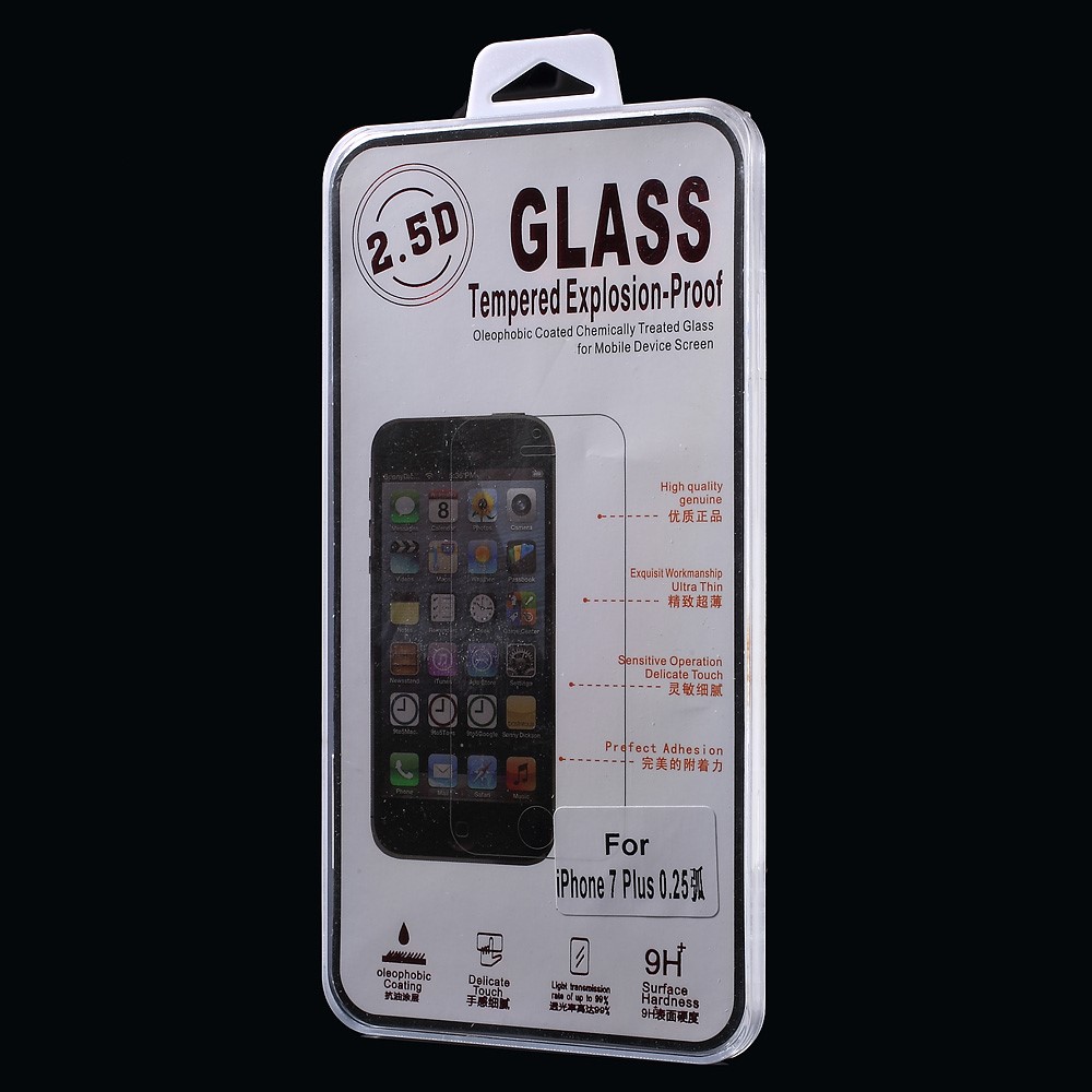 Film De Protecteur De Protection En Verre Trempé De 0,25 Mm Pour IPhone 8 Plus / 7 Plus Edge Arc