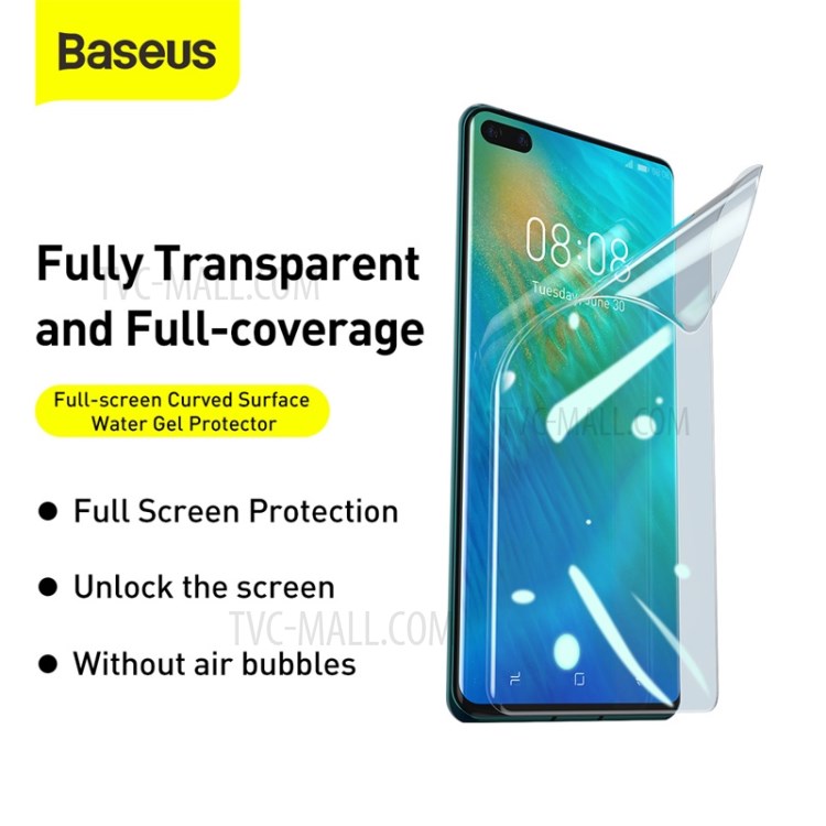 2pcs BASUES 0,15 Milímetros De Espessura Suave Filme Protetor De Tela Curvada Completo Para Pro P40 Huawei-9